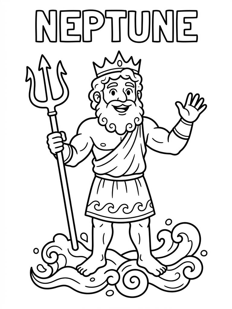 Neptune With Name Coloring Page