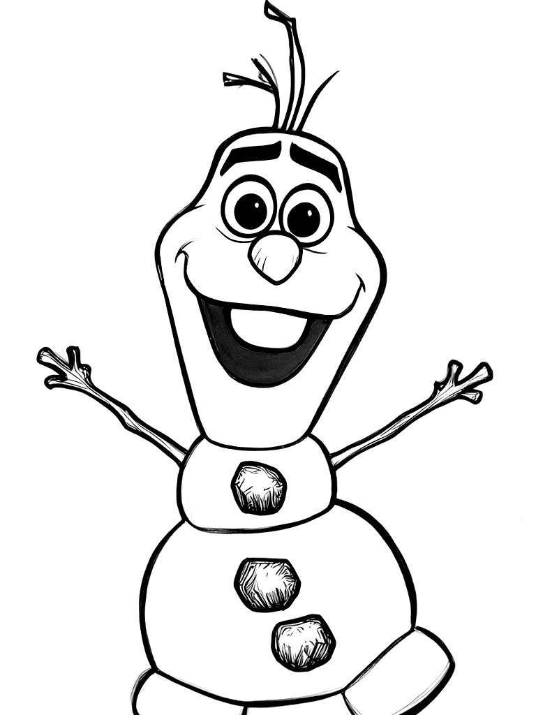 Olaf The Snowman With Summer Vibes Coloring Page