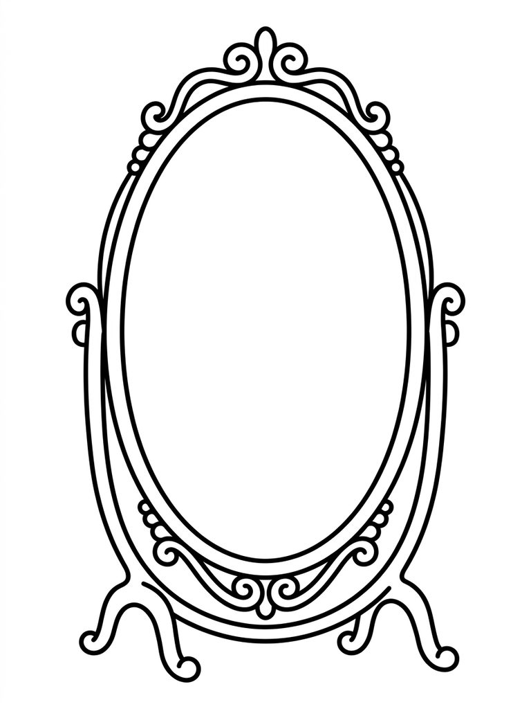 Oval Mirror coloring page — free printable for kids and adults