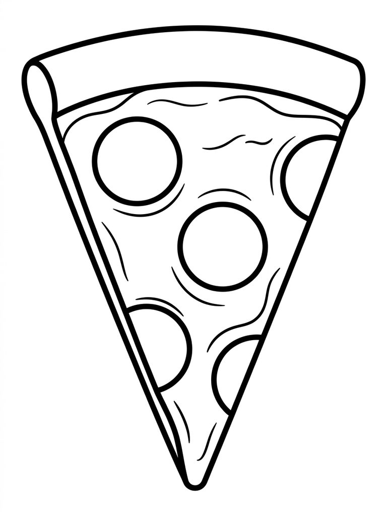 Pepperoni Pizza Slice Coloring Page