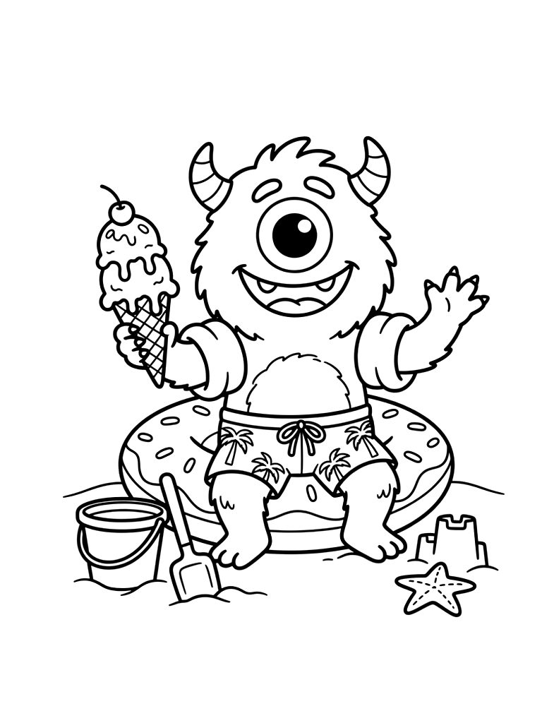 Pixar Characters Summer Movie Themes coloring page — free printable for kids and adults