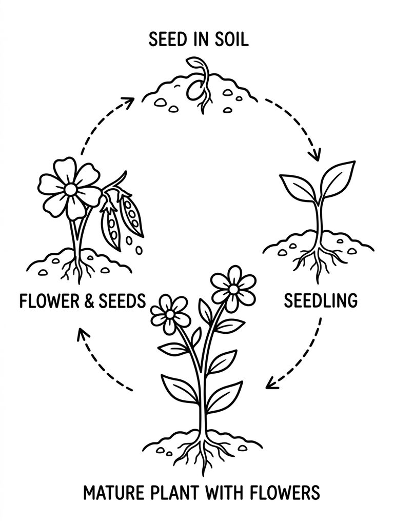 Plant Life Cycle Coloring Page