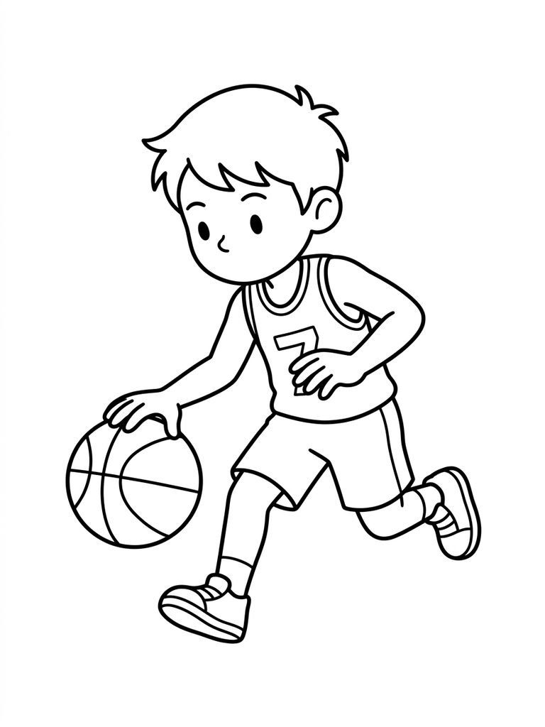 Player Dribbling The Ball Coloring Page