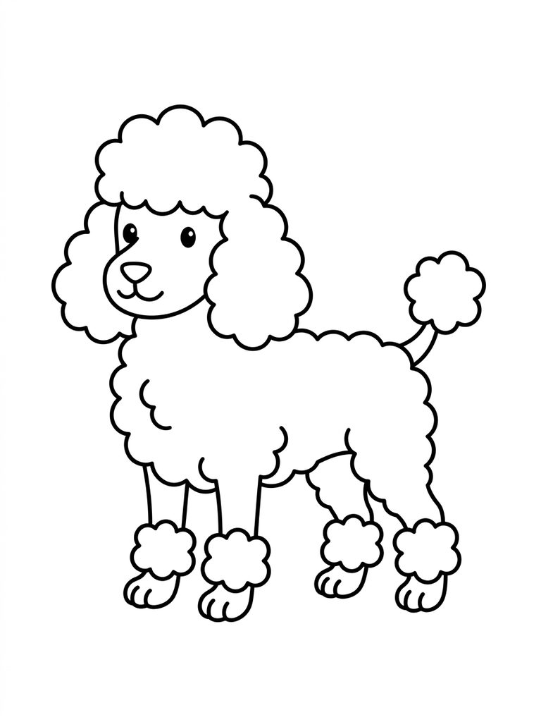 Poodle Coloring Pages line art