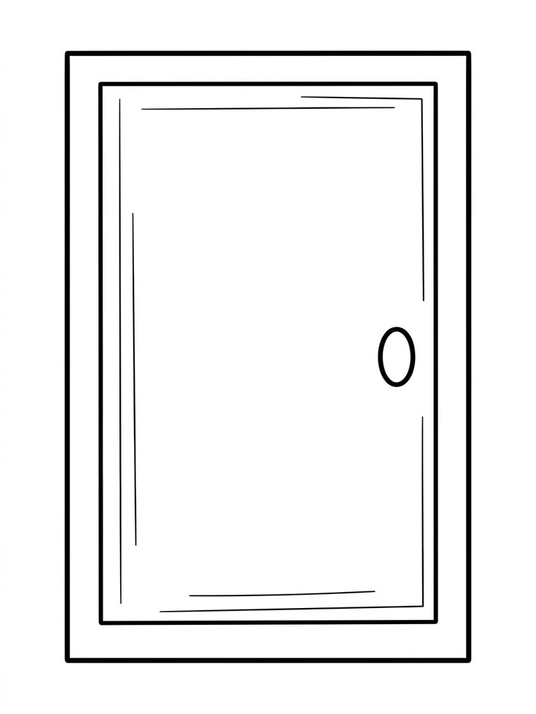 Rectangle Door Or Book Coloring Page