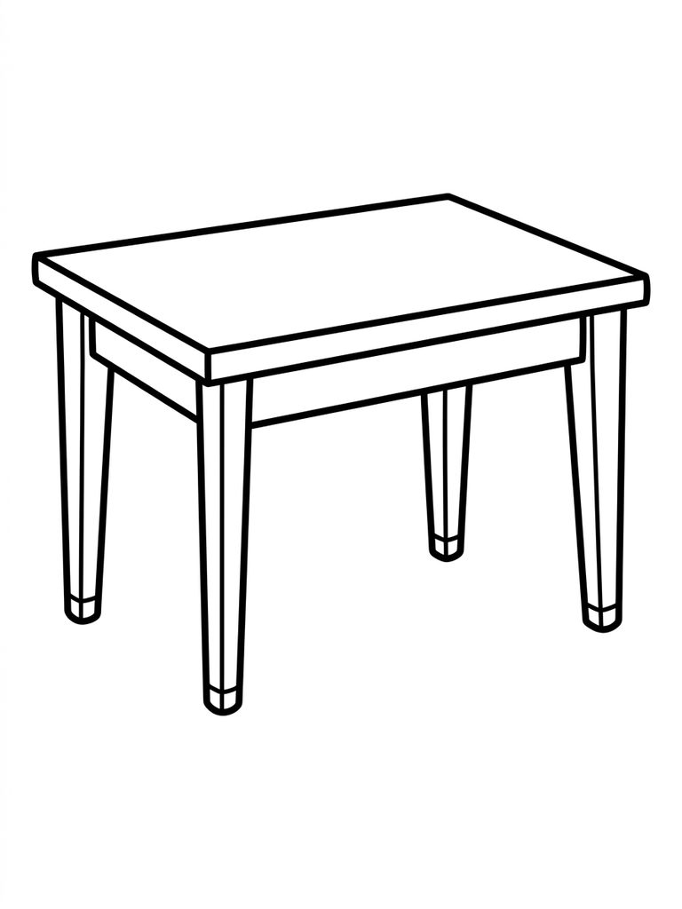 Rectangle Table coloring page — free printable for kids and adults