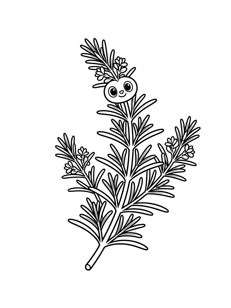 Rosemary Sprig Coloring Page