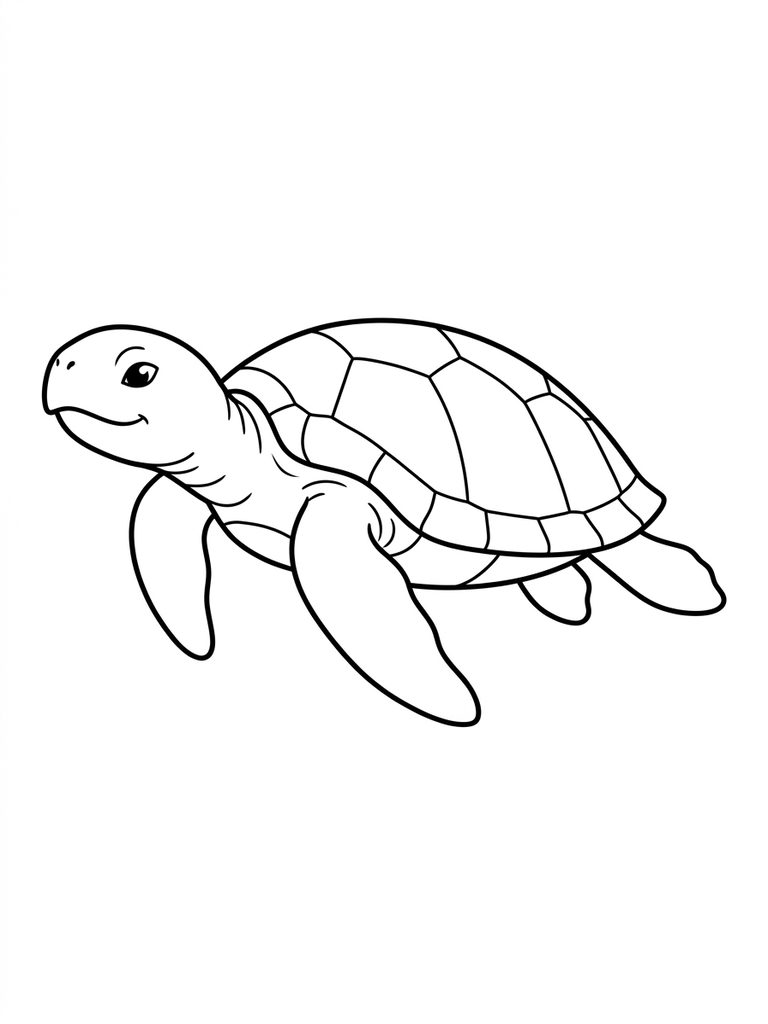 Serene Sea Turtle Swimming Coloring Page