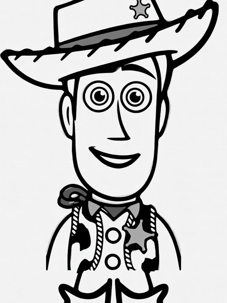 Sheriff Woody With Cowboy Hat Coloring Page
