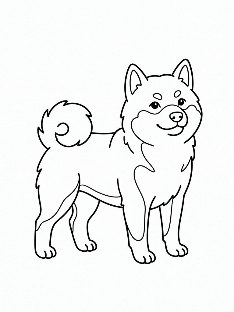 Shiba Inu Coloring Pages line art