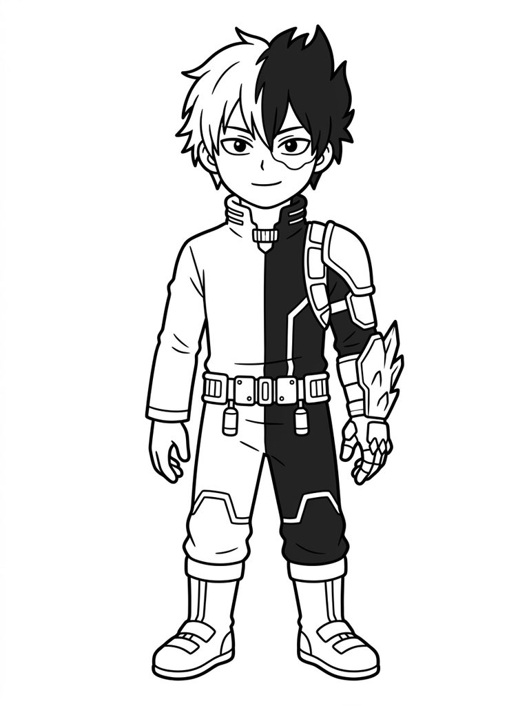 Shoto Todoroki Half-Cold Half-Hot Coloring Page