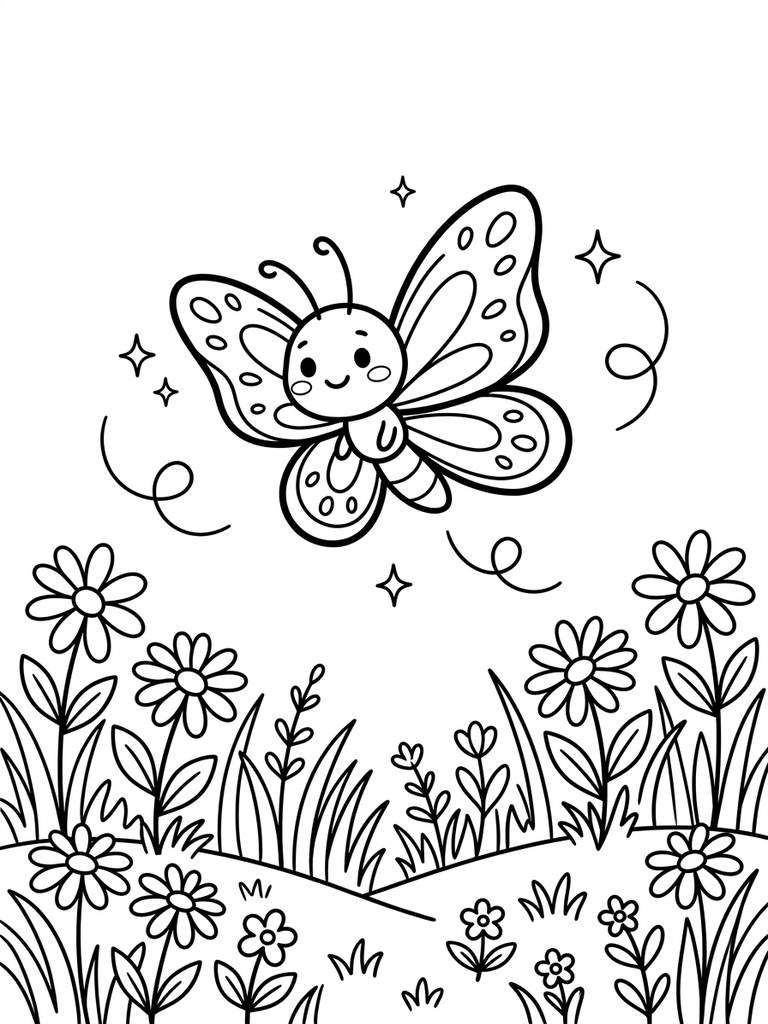 Simple Baby Butterfly Coloring Page