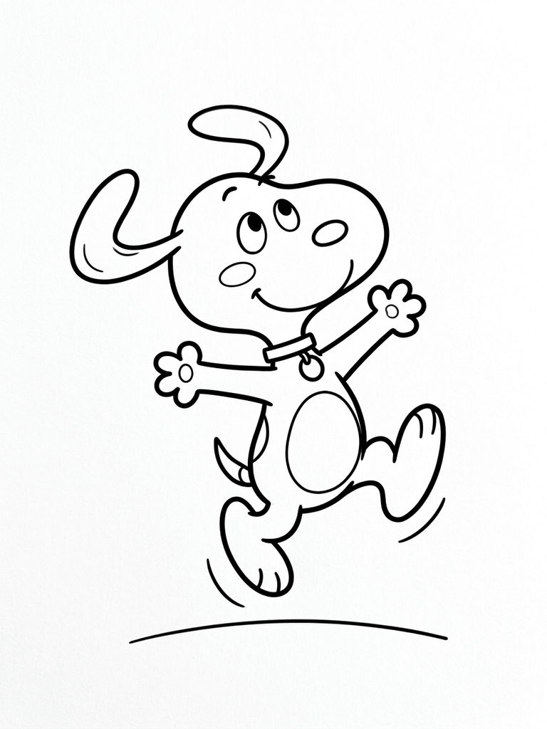 Snoopy Dancing / Happy Dance Pose Coloring Page