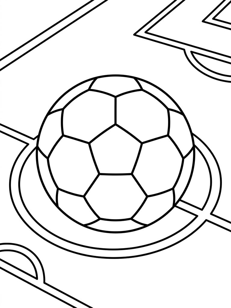 Soccer Ball With Field Lines Coloring Page