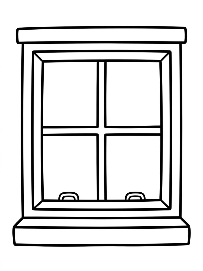 Square Window Coloring Page