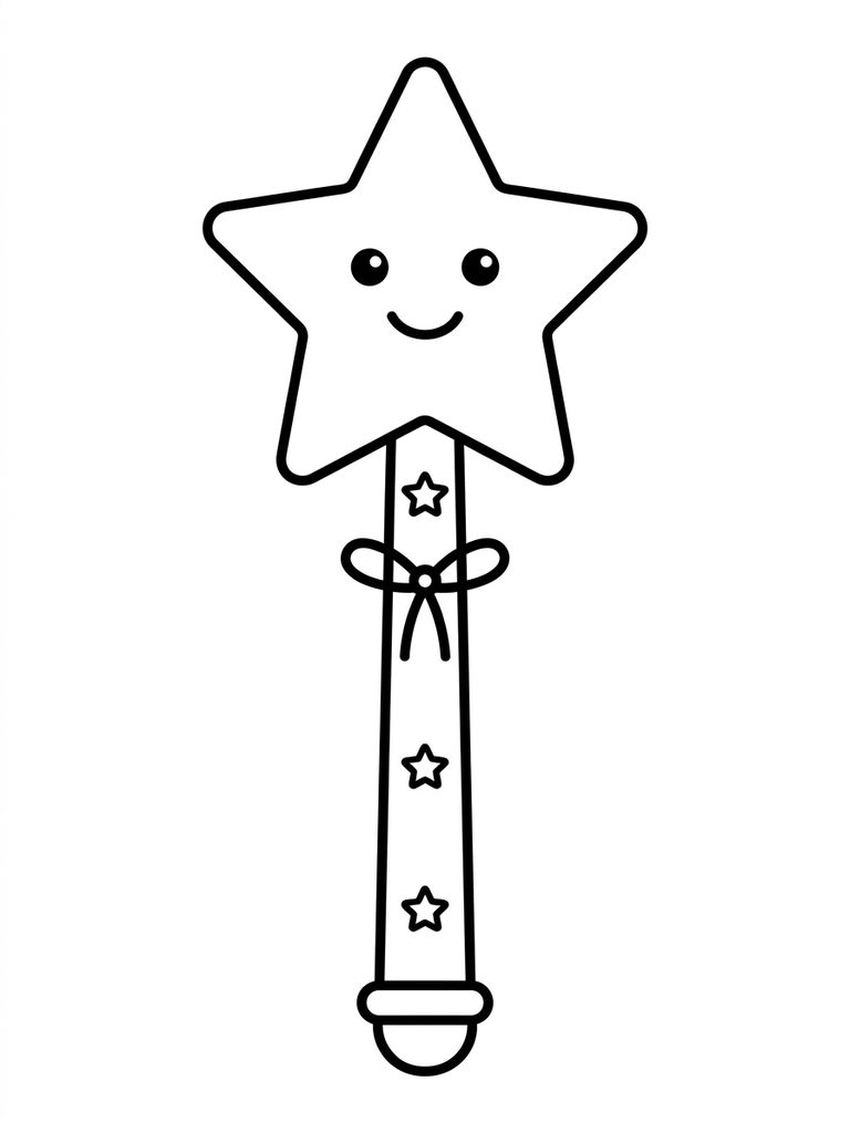 Star Wand Coloring Page