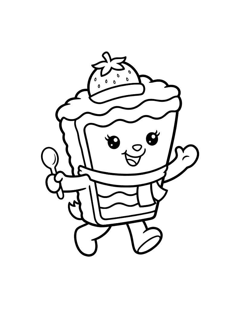 Strawberry Shortcake Slice Coloring Page