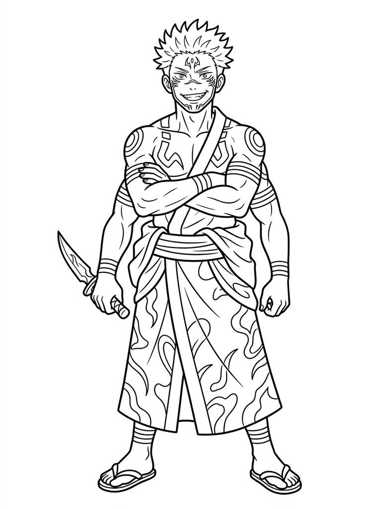 Sukuna Ryomen / King Of Curses Coloring Page