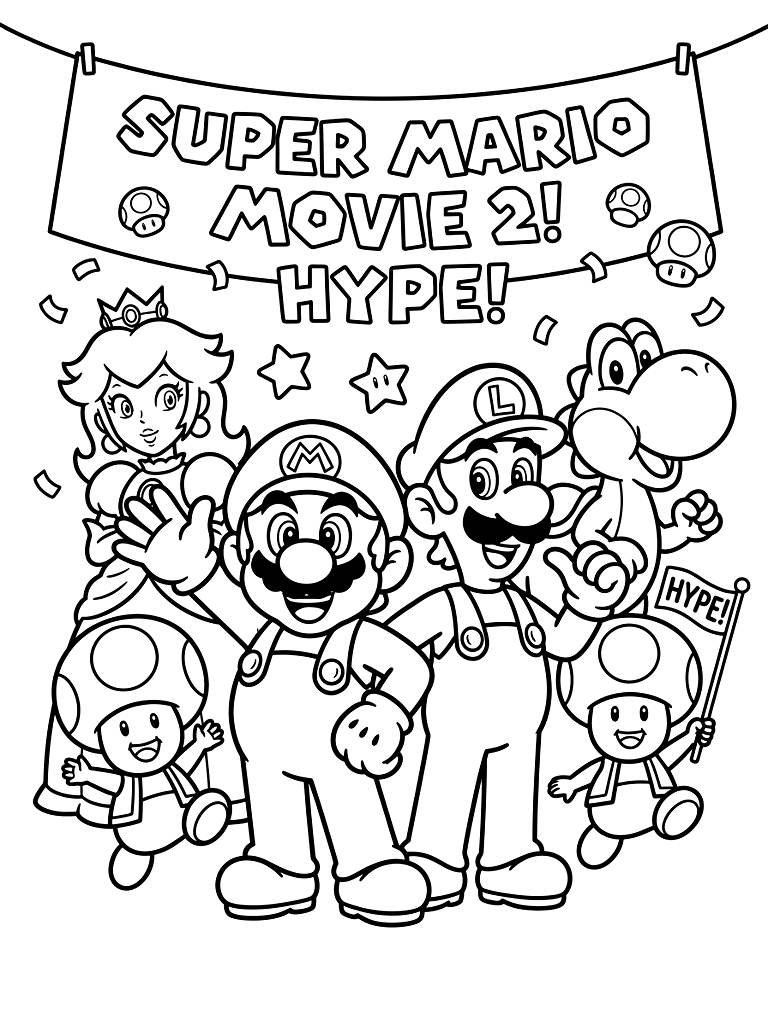 Super Mario Movie 2 After-hype coloring page — free printable for kids and adults