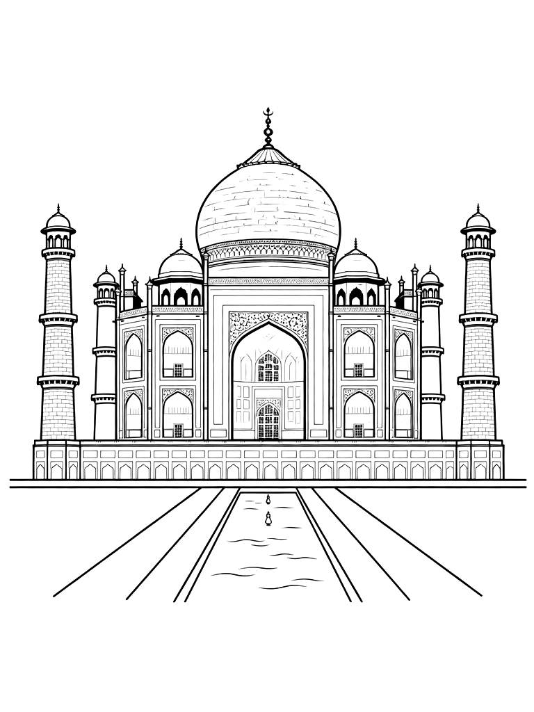 Taj Mahal Coloring Page