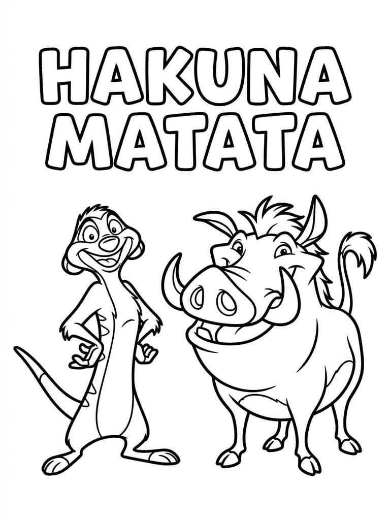 Timon And Pumbaa Hakuna Matata Coloring Page