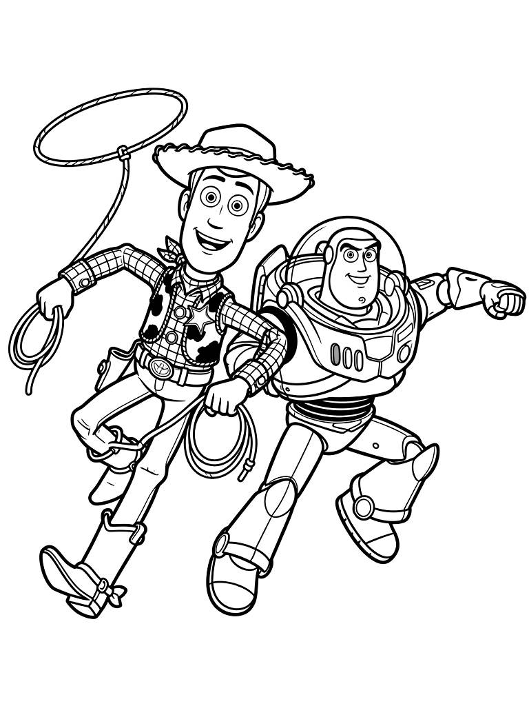 Toy Story 5 Adventure Scenes With Woody And Buzz coloring page — free printable for kids and adults
