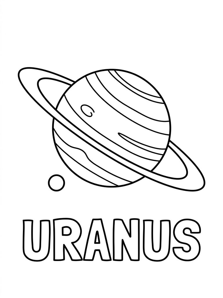 Uranus With Name Coloring Page