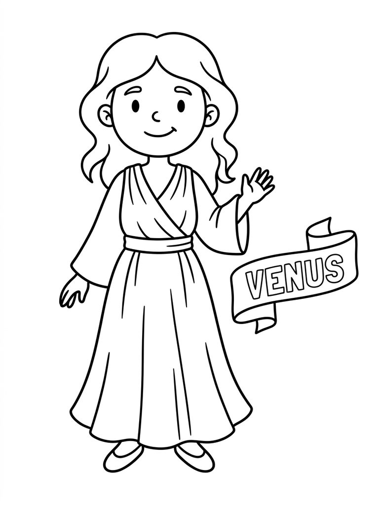 Venus With Name Coloring Page