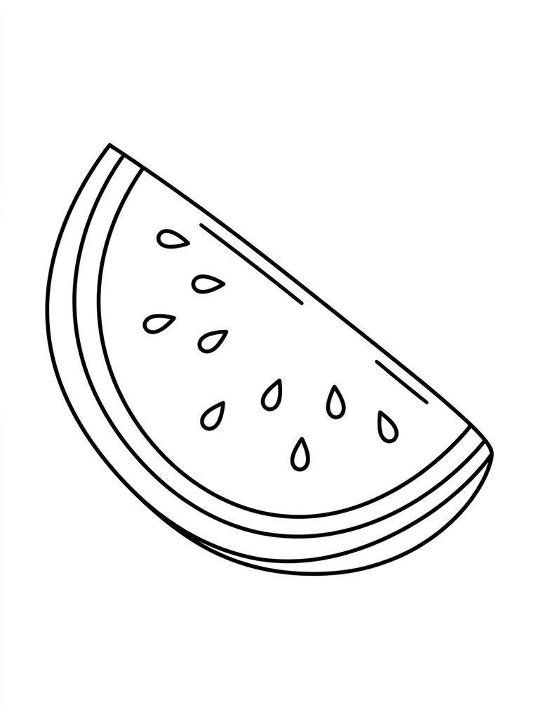 Watermelon Slice Coloring Page