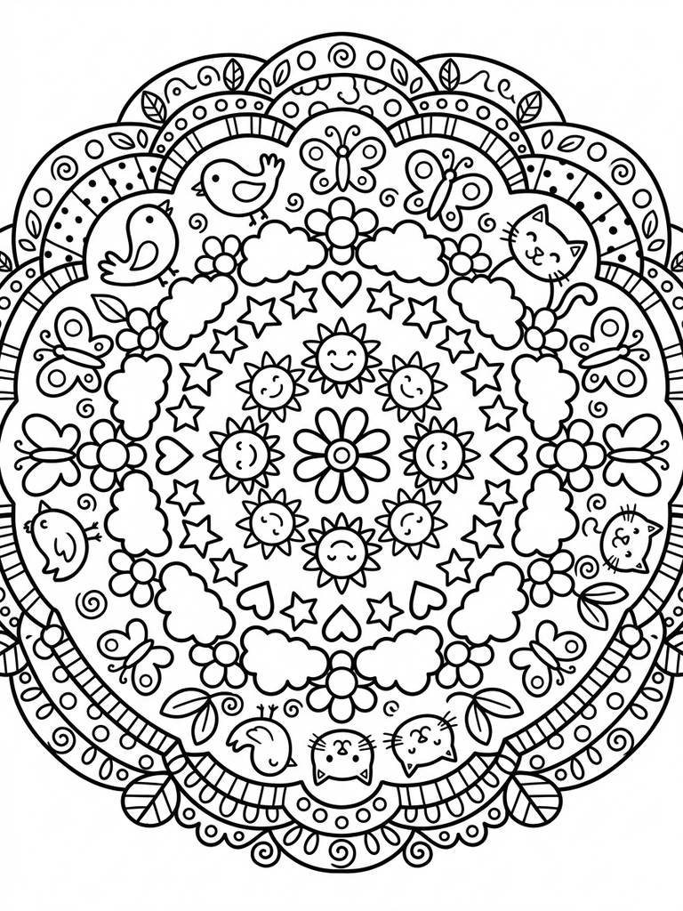 Zentangle Mandala Coloring Page